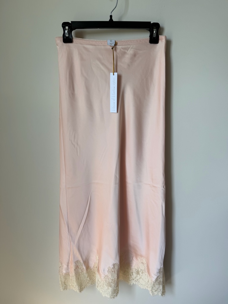 House Of Harlow 1960 Pink Lace Trim Maxi Skirt